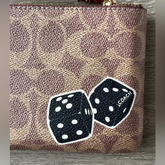 NWT 🦖🤎Coach T-Rex Corner Zip Wristlet in Signature Canvas - Picture 6 of 13